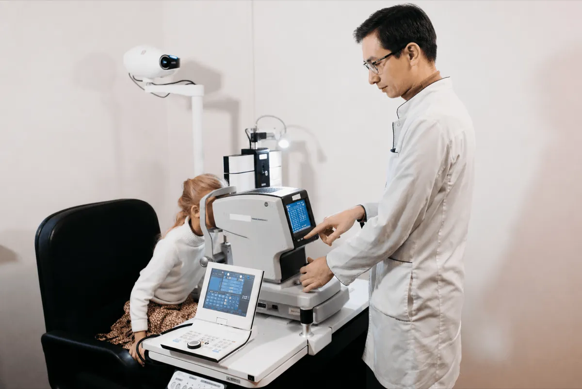 Patient after laser eye surgery